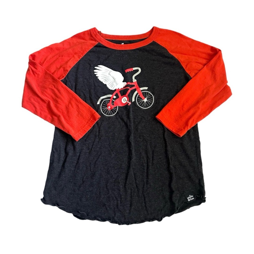 Whistle & Flute Flying Bicycle Baseball Tee | 9-10Y